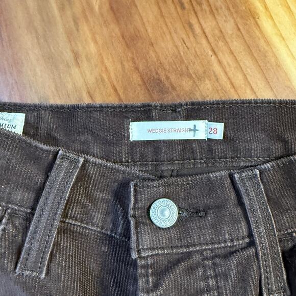 Levi's Wedgie Straight Pants Women's 28 x 8 LVC Premium Stretch Corduroy H4-9 - Picture 4 of 9